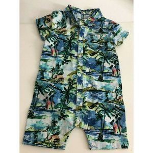 Kimocat Baby Boy Button-Down Casual Print Shirt